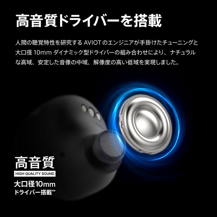 AVIOT 完全ワイヤレスイヤホン TE-D01V-GY EC
