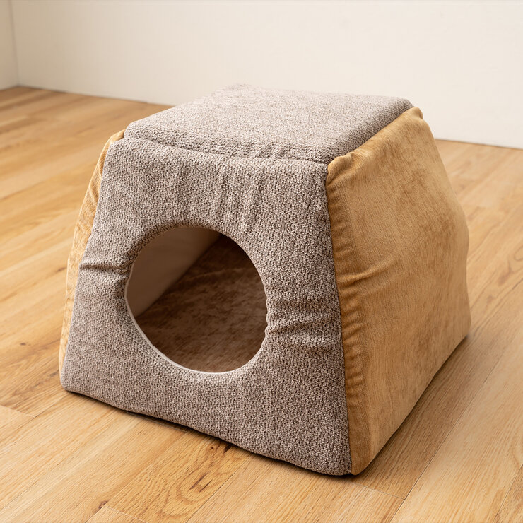 ペットハウス 兼 ペットベッド 2個セット ベージュ