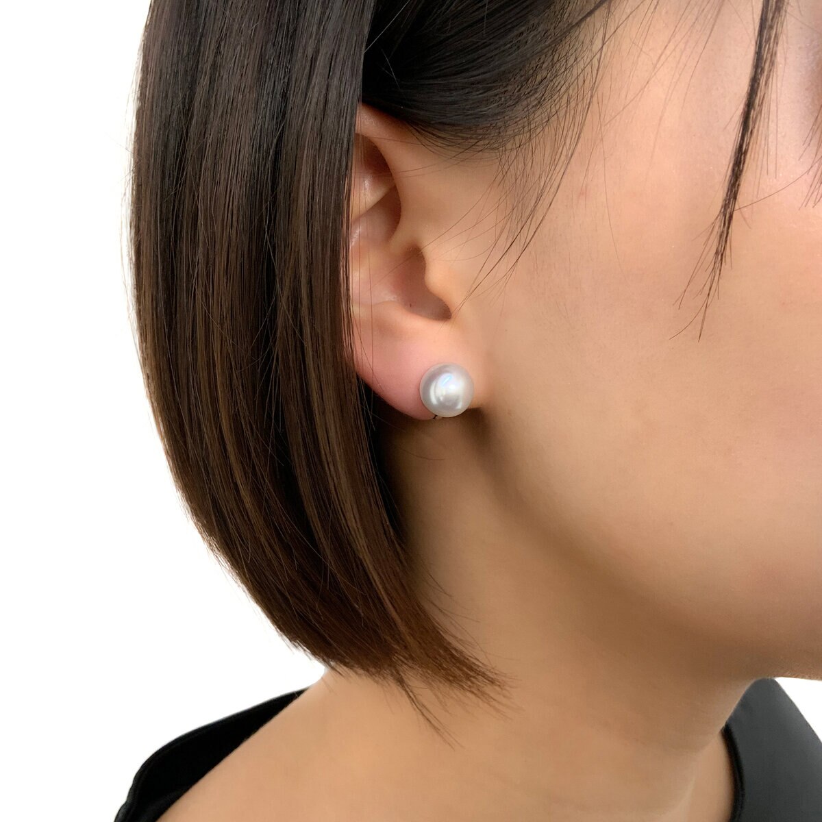 ホワイトパール 10mm 14Kホワイトゴールド イヤリング