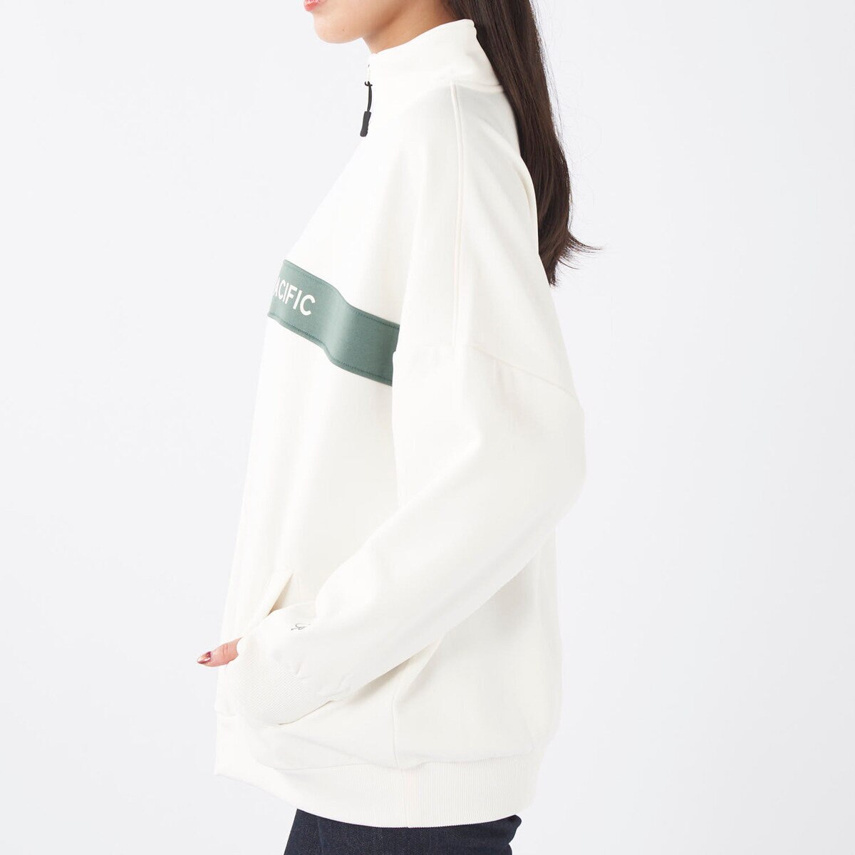 オーシャンパシフィック レディース ハーフジップ スウェットシャツ L