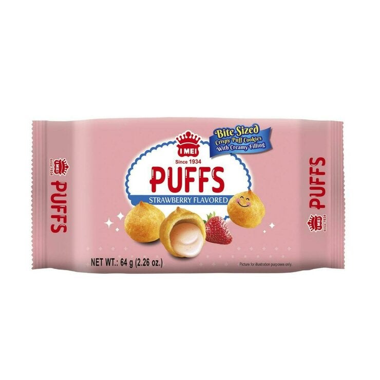 I-MEI Cream Puff Strawberry & Milk Flavor 64g x 12