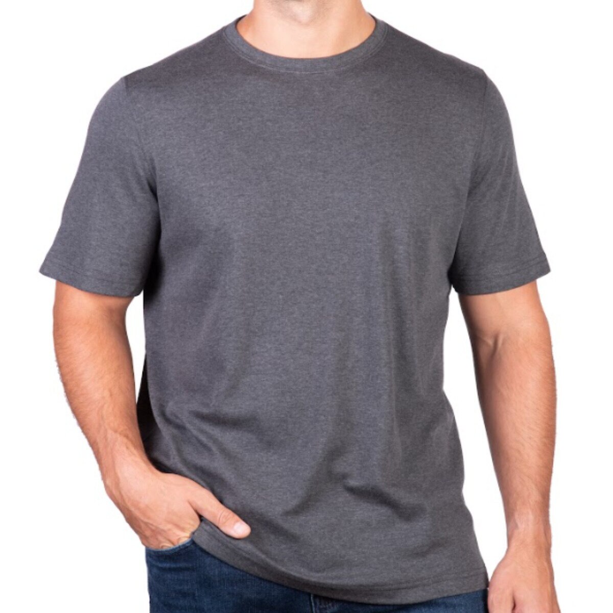 カークランドシグネチャー メンズ インターロック Ｔシャツ チャコールヘザー L