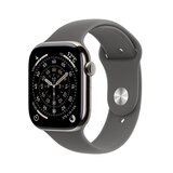 Apple Watch S11 Cellular 46mmナチュラルチタニウムケースとストーングレイスポーツバンド - S/M