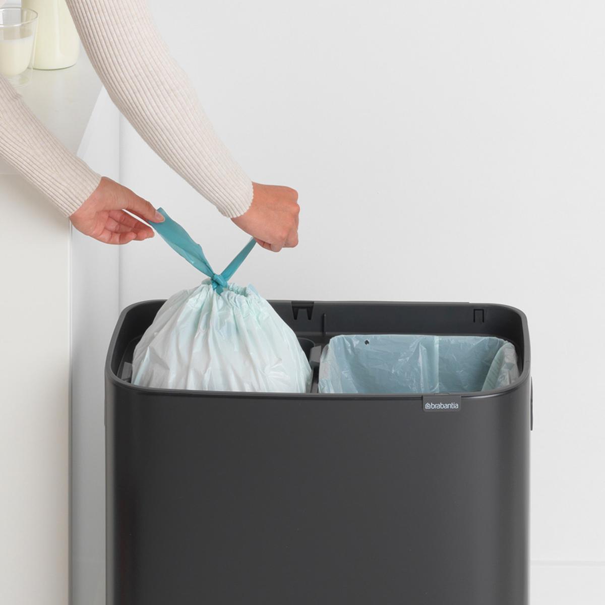 ブラバンシア Boタッチビン 2x30L   タッチ式ごみ箱 2分別  マットブラック  221484