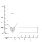 14K ホワイトゴールド 0.14カラット ダイヤモンド ハートシェイプ ネックレス