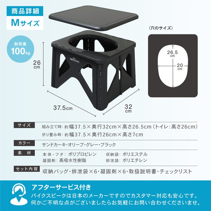 パイクスピーク ソナエル 救急トイレステップスツールセットMサイズ凝固剤・排泄袋付き オリーブ