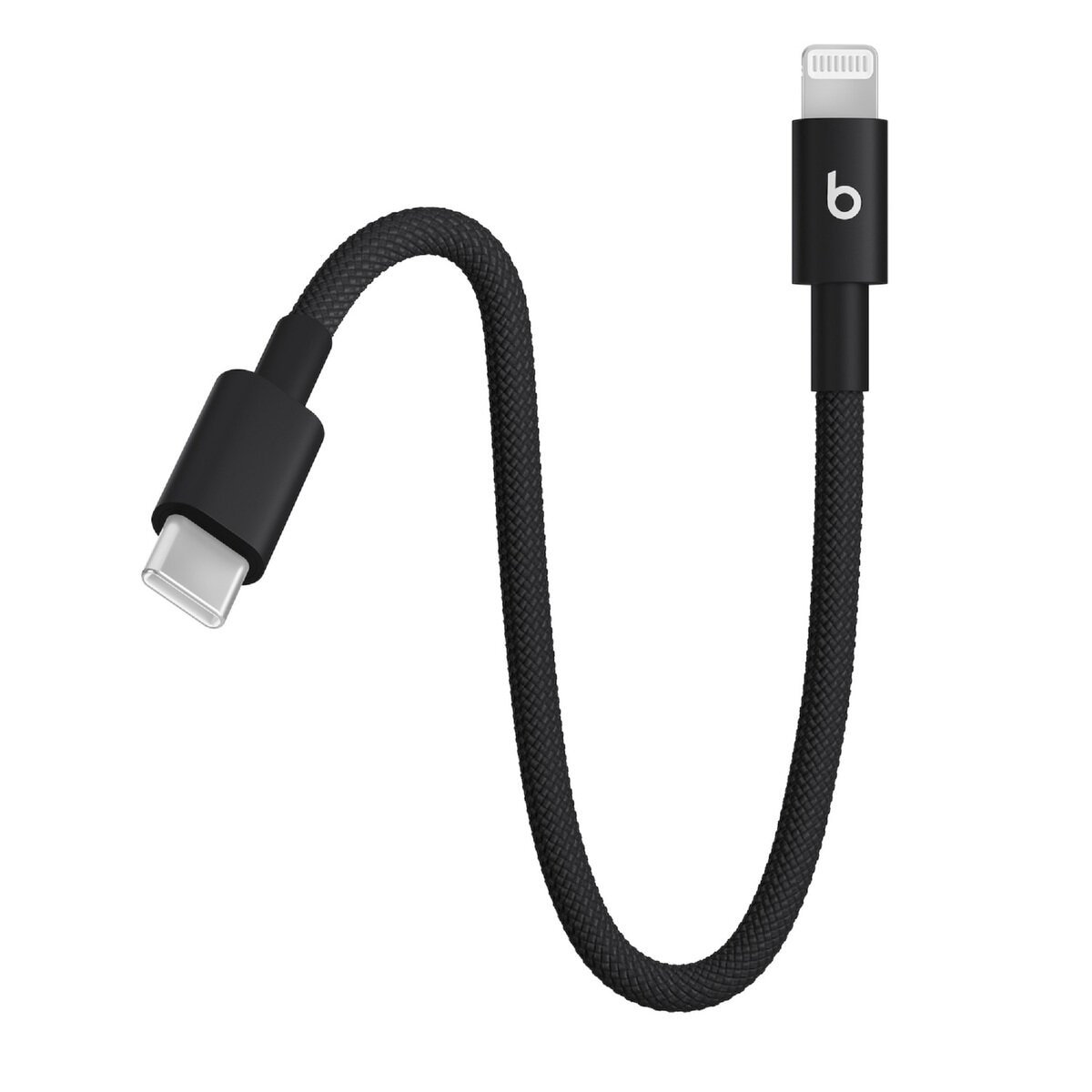 Beats USB-C - Lightning 編み込み式充電ショートケーブル (20cm) ボルトブラック