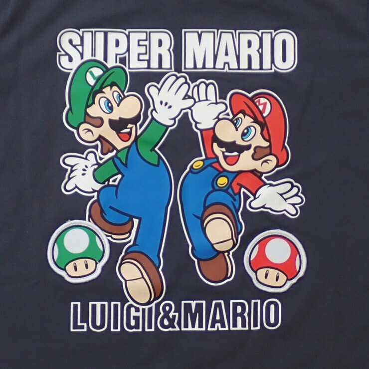 スーパーマリオ キッズ 半袖Tシャツ ブラック スーパーマリオ キッズ 半袖Tシャツ ブラック