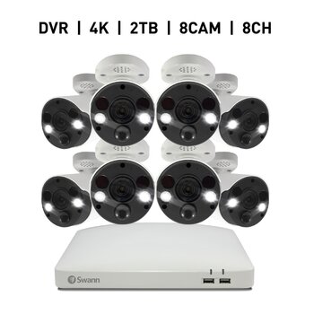 SWANN 8CH 4K DVRシステム 2TB バレット型 カメラ8個