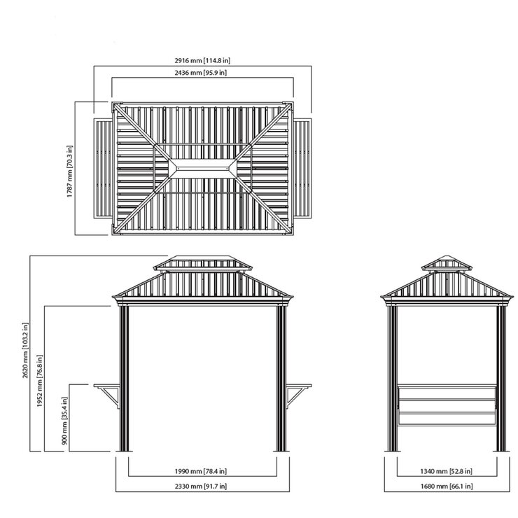 SOJAG モナコ 8 x 6フィート (2.4 x 1.8m) BBQ ガゼボ SOJAG モナコ 8 x 6フィート (2.4 x 1.8m) BBQ ガゼボ