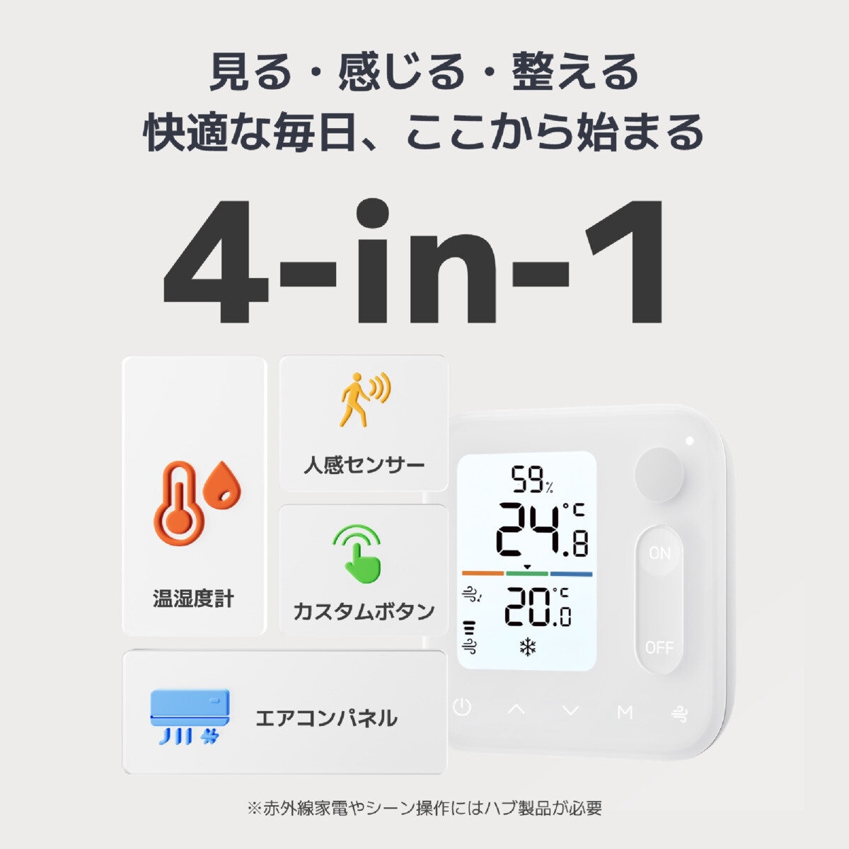 スイッチボット 温湿度管理パネル＆ハブミニ（Matter 対応）セット W7400000