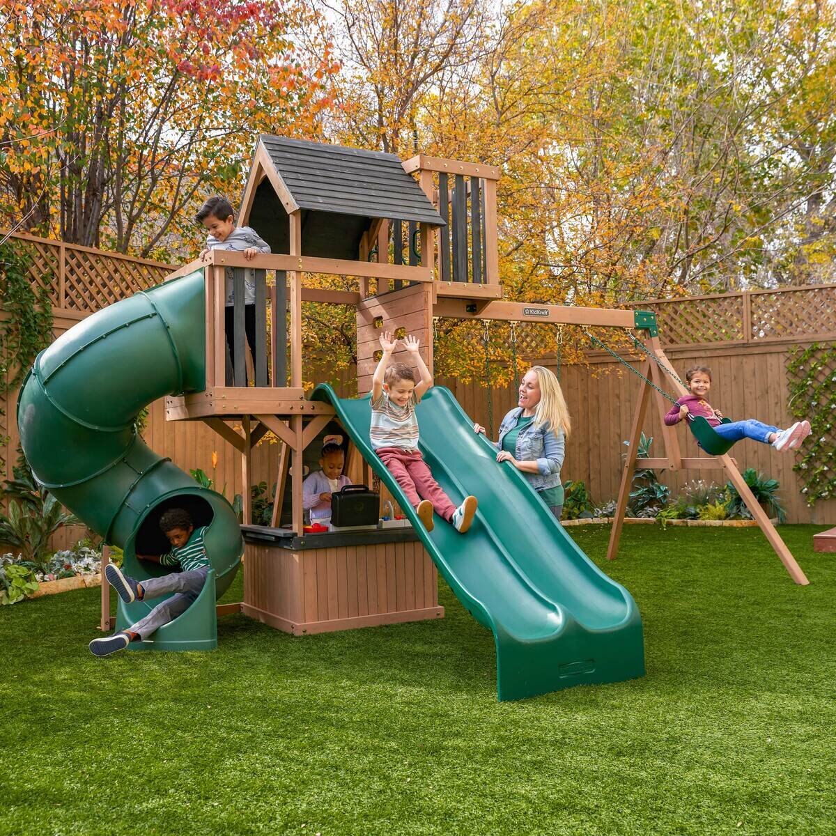 コストコ 大型遊具 滑り台 ブランコ 組み立て済