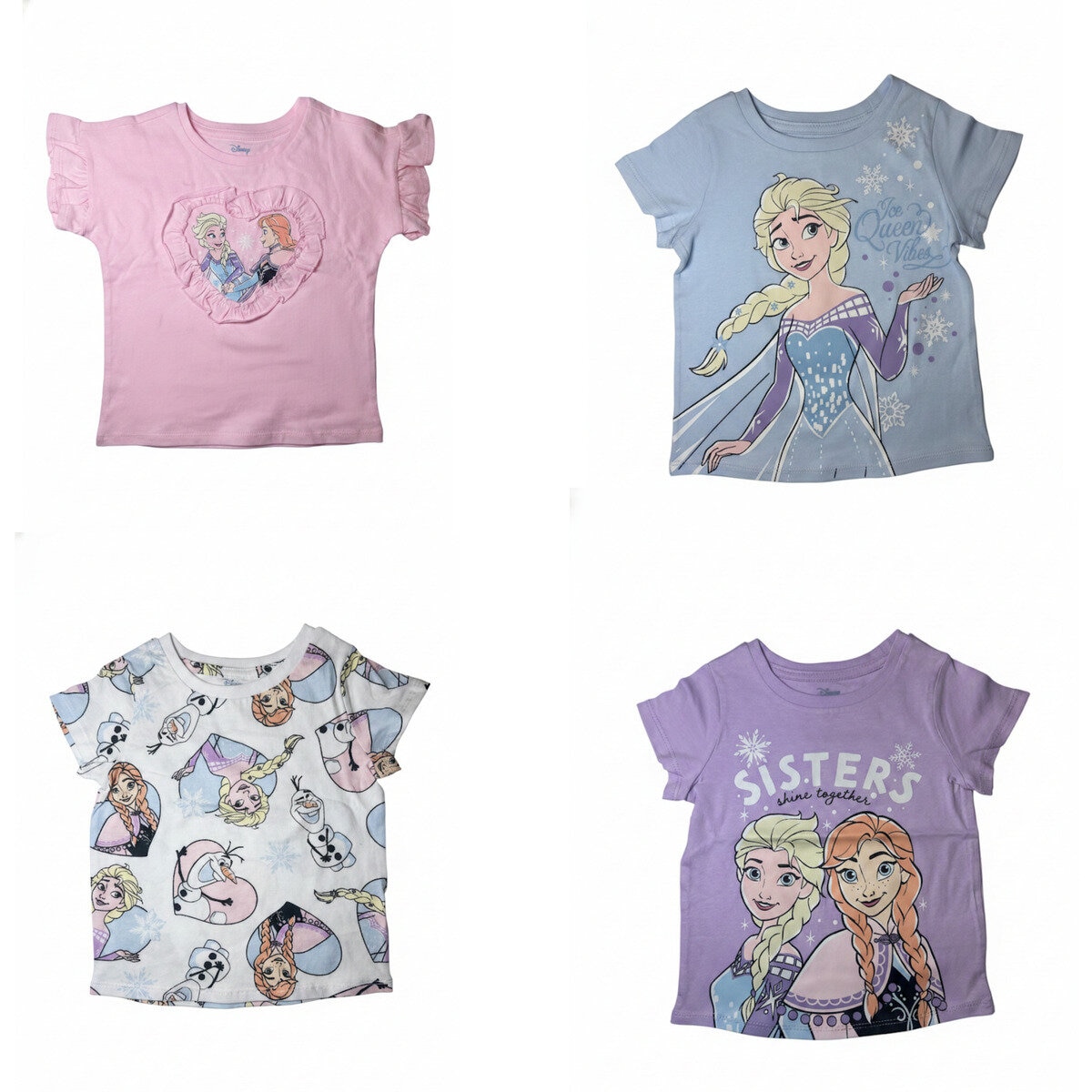 キャラクター キッズ 半袖 Tシャツ 4枚組 アナ雪 4
