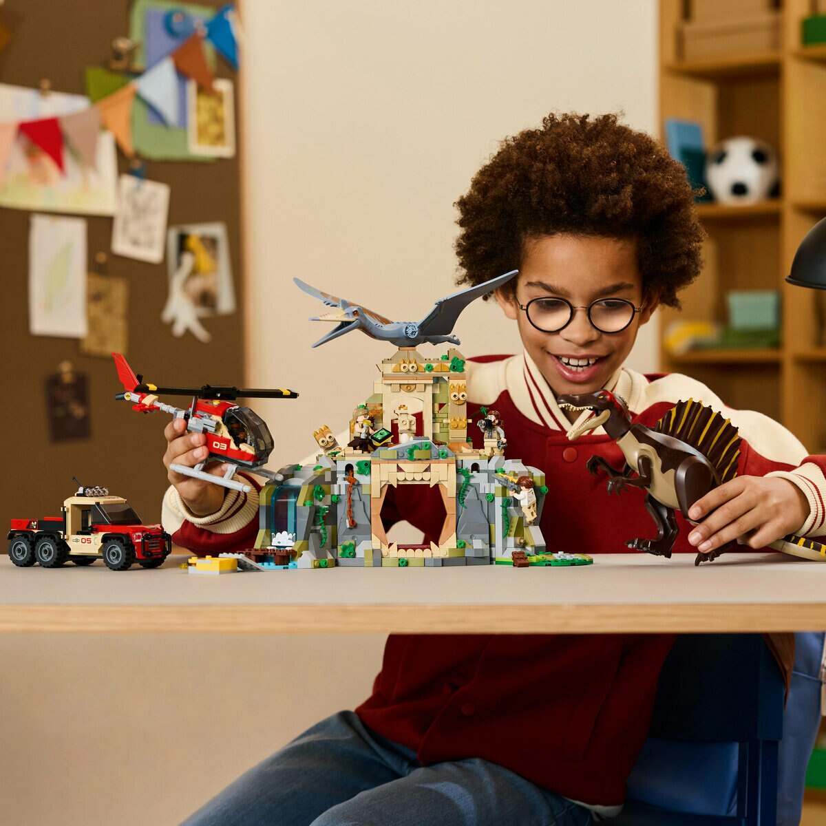 レゴ スピノサウルスとケツァルコアトルス 上空ミッション