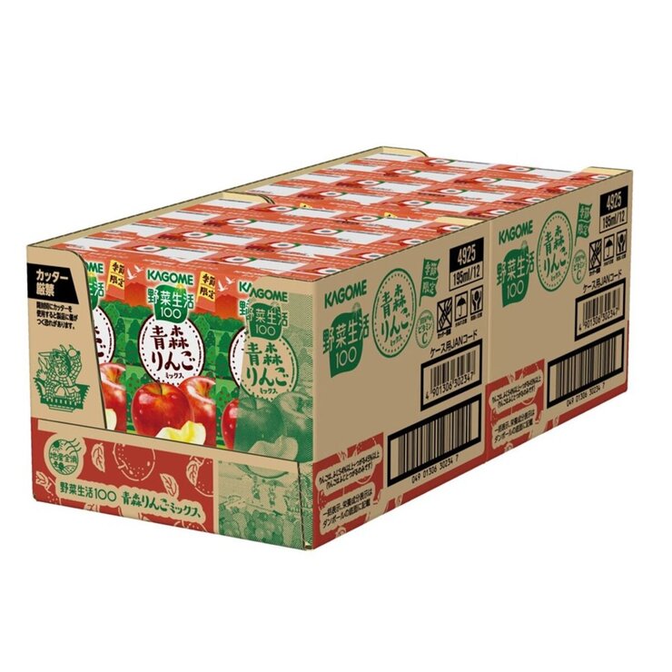 カゴメ野菜生活青森りんご 195ml x 24本