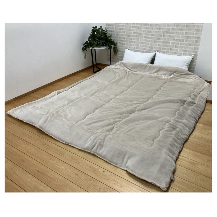 昭和西川 フランネルボア掛け布団 ダブル ベージュ