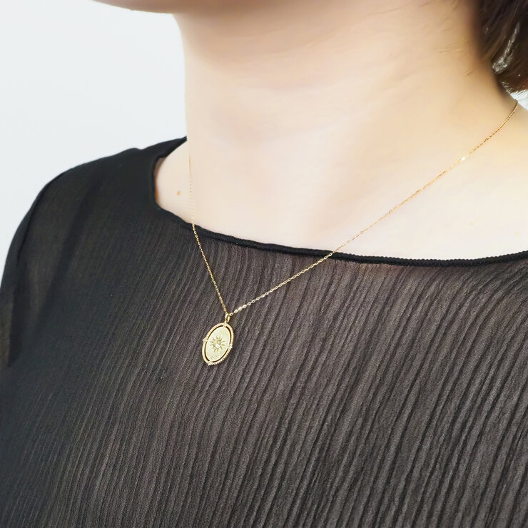 18K イエローゴールドタロットペンダント 「太陽」