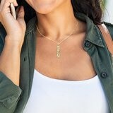 14K イエローゴールド トラディショナル バーティカルバレル ネックレス
