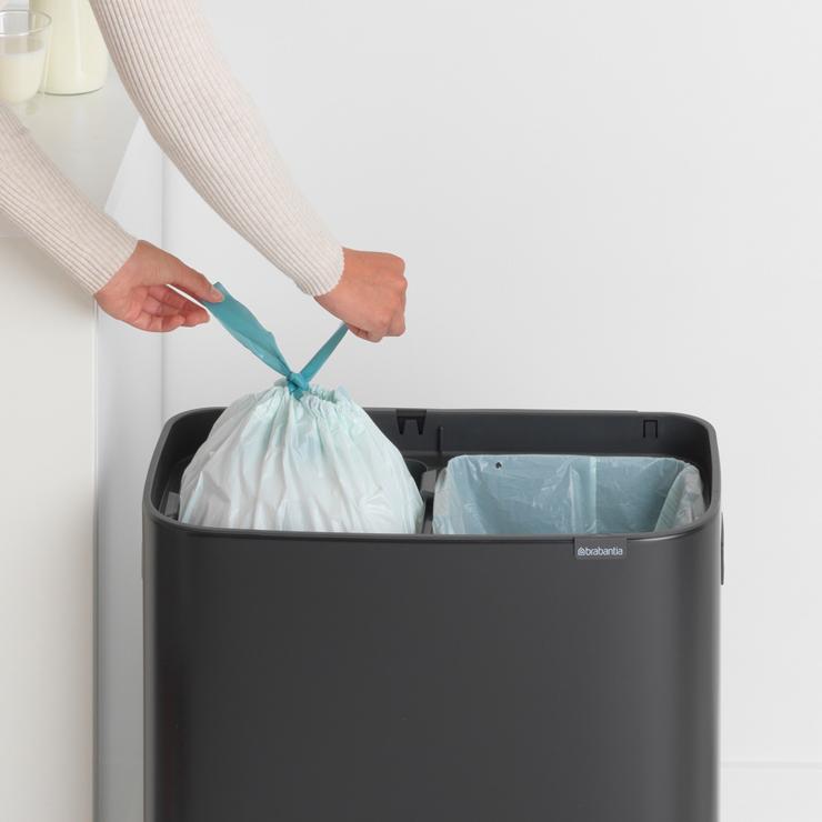 ブラバンシア Boタッチビン 2x30L タッチ式ごみ箱 2分別 マットブラック 221484