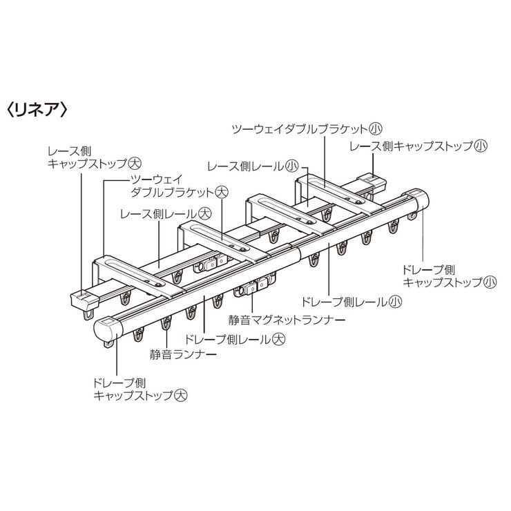 トーソー カーテンレール リネア W2.0