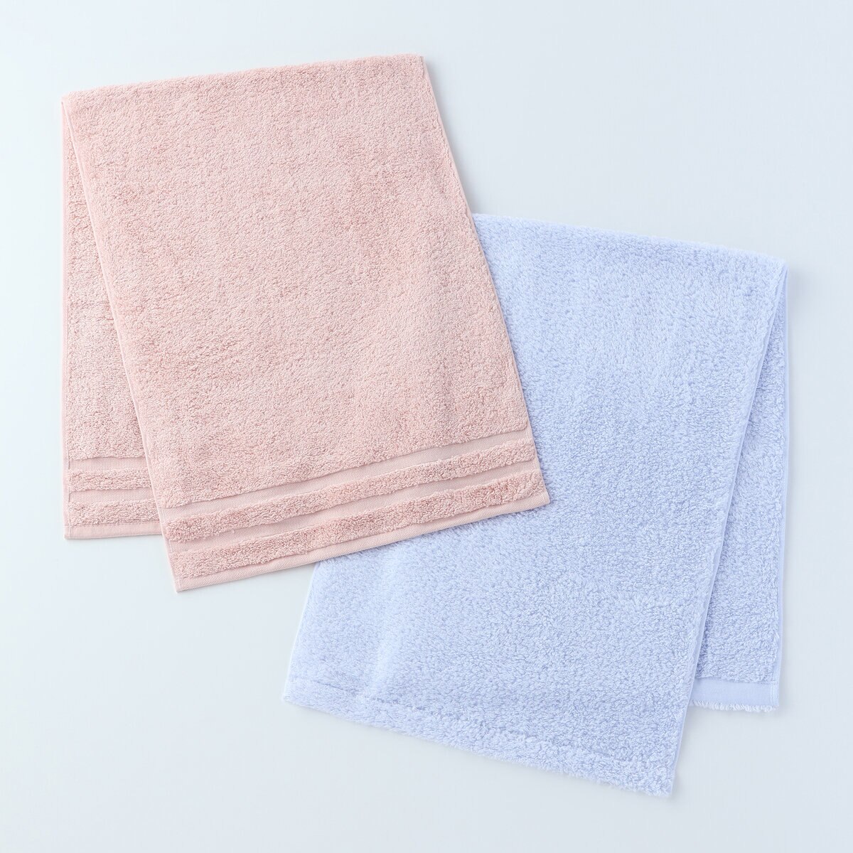 UCHINO 贅沢タオル ロングミニバスタオル 38cm x 110cm 2枚組 ブルー