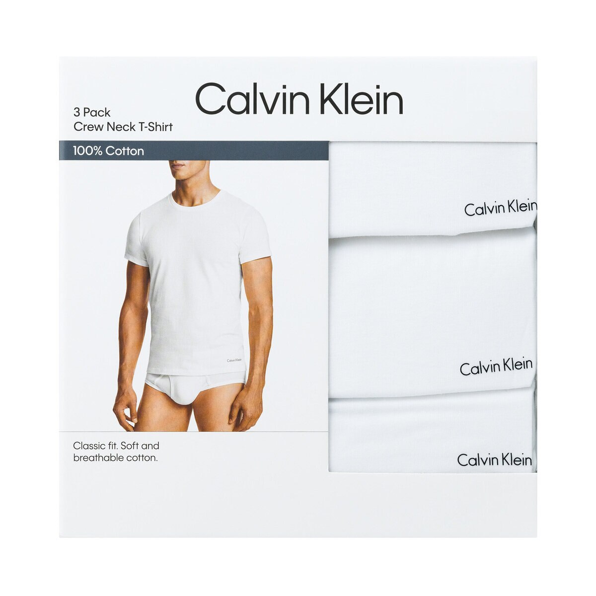 カルバンクライン クルーネックTシャツ 3枚組 ホワイト S