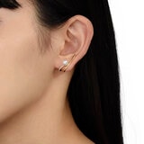 18KYG あこや 6.5㎜ 0.09カラット ダイヤモンド デザインピアス