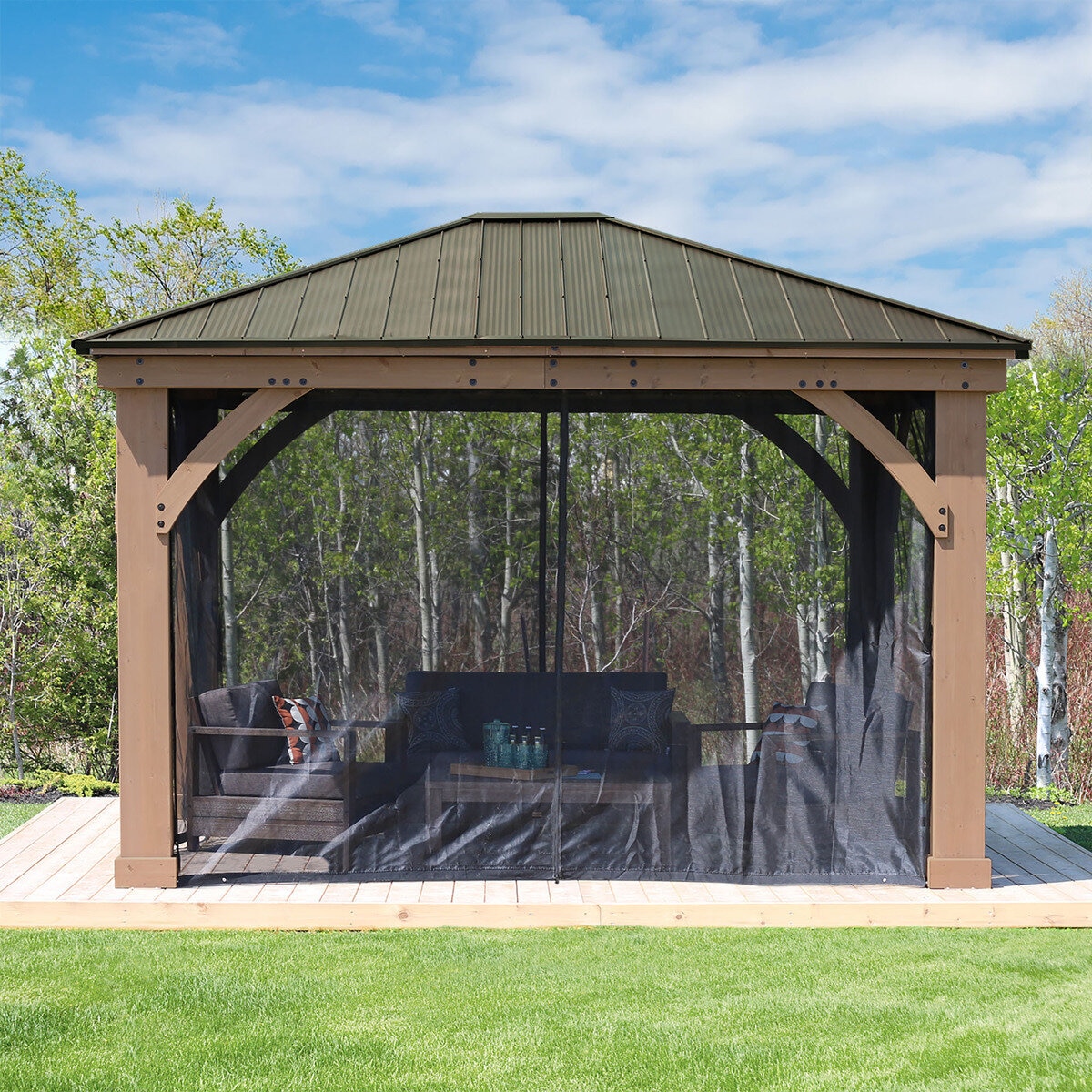 Yardistry ガゼボ 12ft x 14ft用 メッシュカーテン Costco Japan