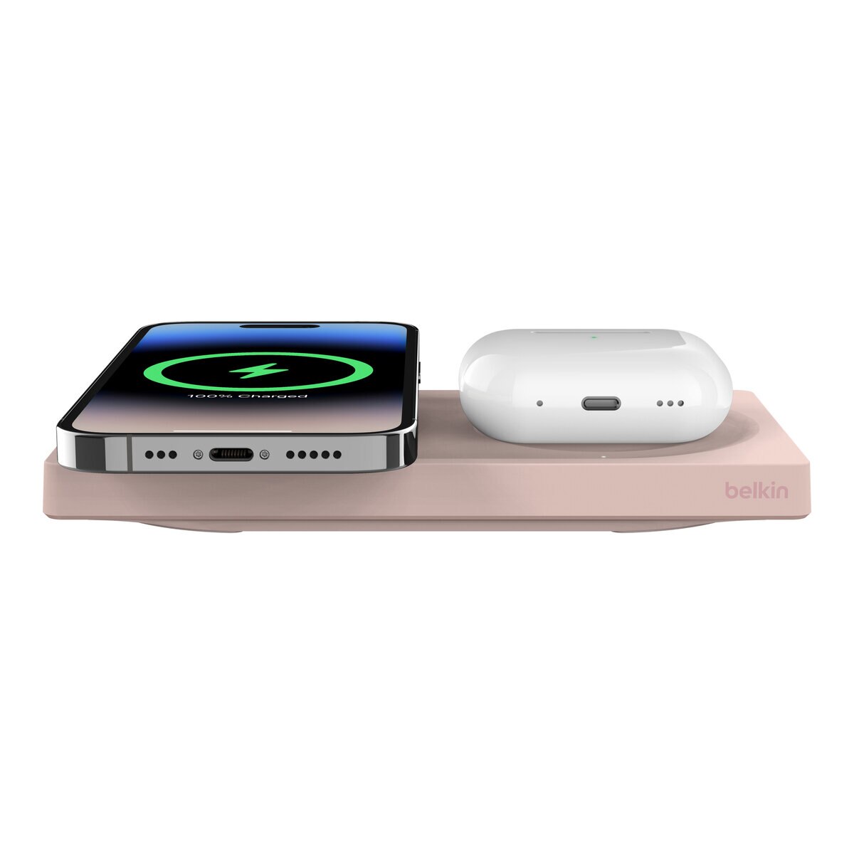 Belkin BoostCharge Pro MagSafe 2-in-1磁気ワイヤレス充電器 15W ピンク WIZ019btPK