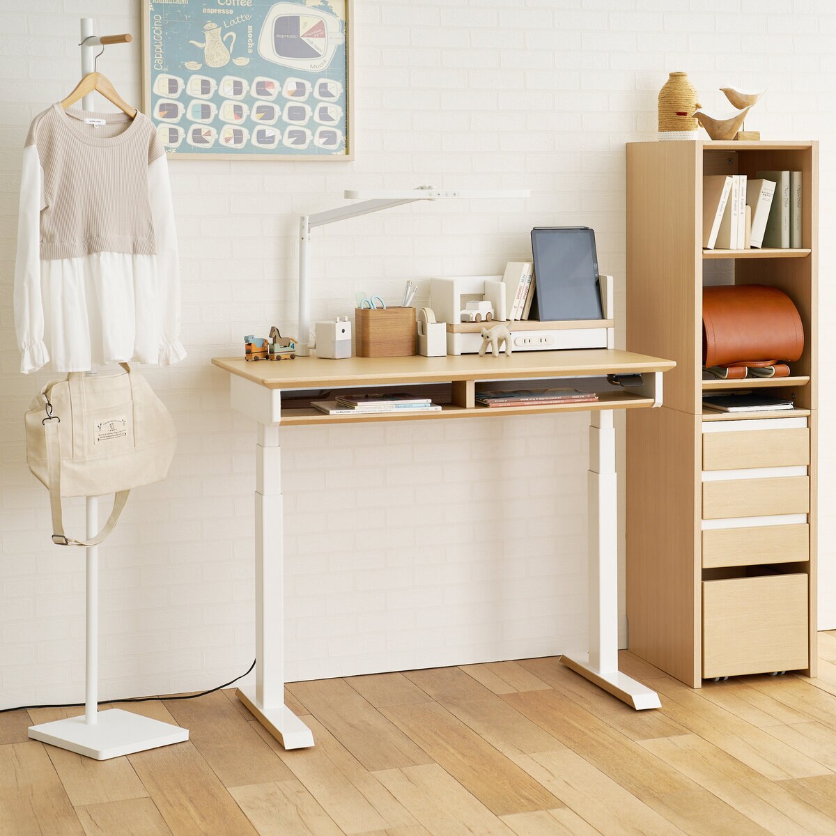 ファミオ デスクシェルフ ホワイト FDA-812