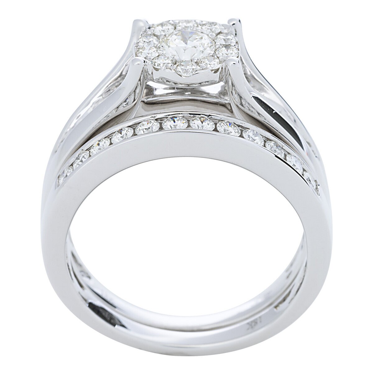 18K ホワイトゴールド 0.75カラット ウェディング リング セット 18K ホワイトゴールド 0.75カラット ウェディング リング セット