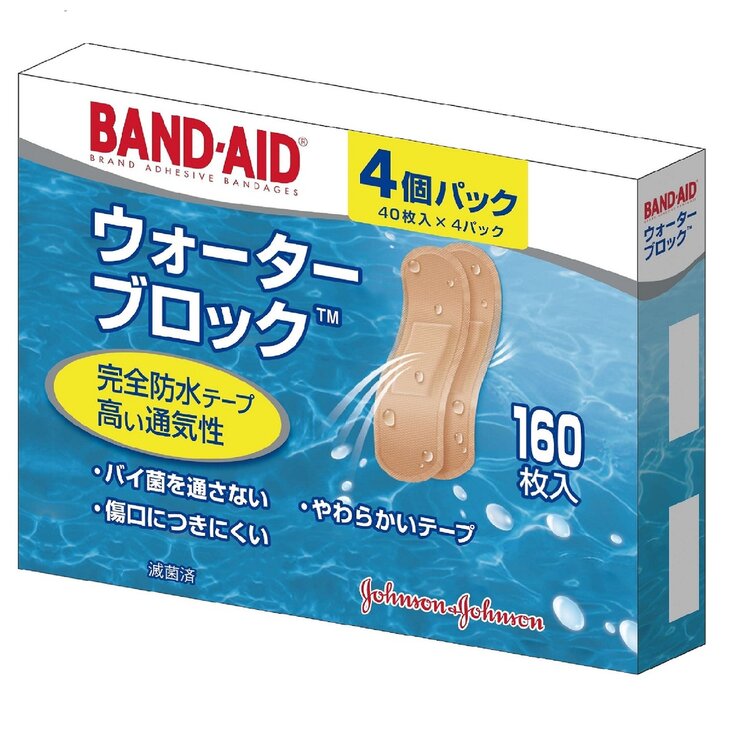 バンドエイド 救急絆創膏 ウォーターブロック 40枚 x 4 バンドエイド 救急絆創膏 ウォーターブロック 40枚 x 4