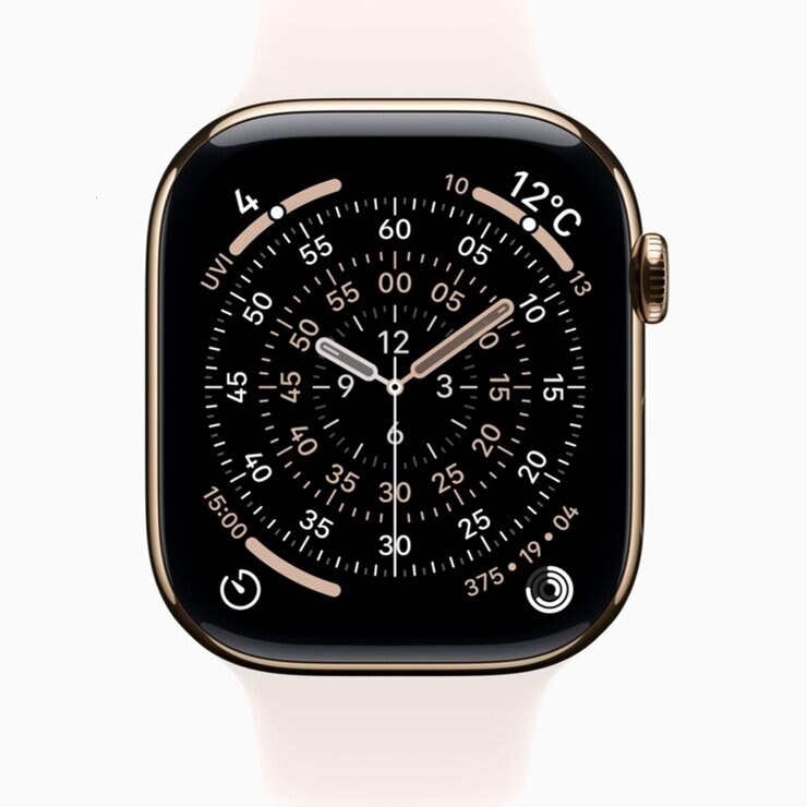 Apple Watch S11 Cellular 46mmゴールドチタニウムケースとライトブラッシュスポーツバンド - S/M