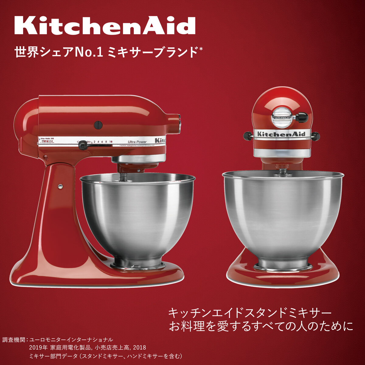 KitchenAid キッチンエイド スタンドミキサー 4.3L 赤