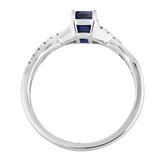 18K White Gold 0.1ct Diamond & Sapphire Ring