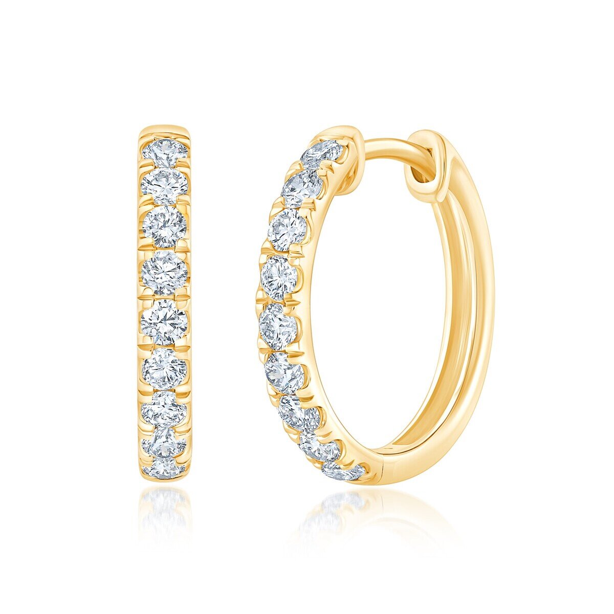 14K イエローゴールド 0.50カラット フープピアス