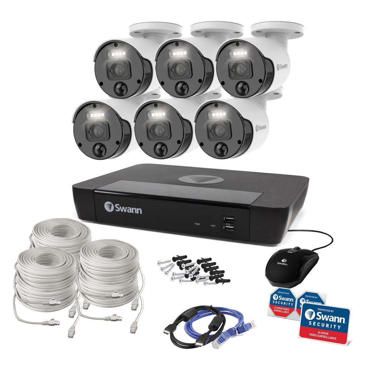 Swann 8CH 4K NVRシステム 2TB 4K バレット カメラ 6台セット | Costco ...