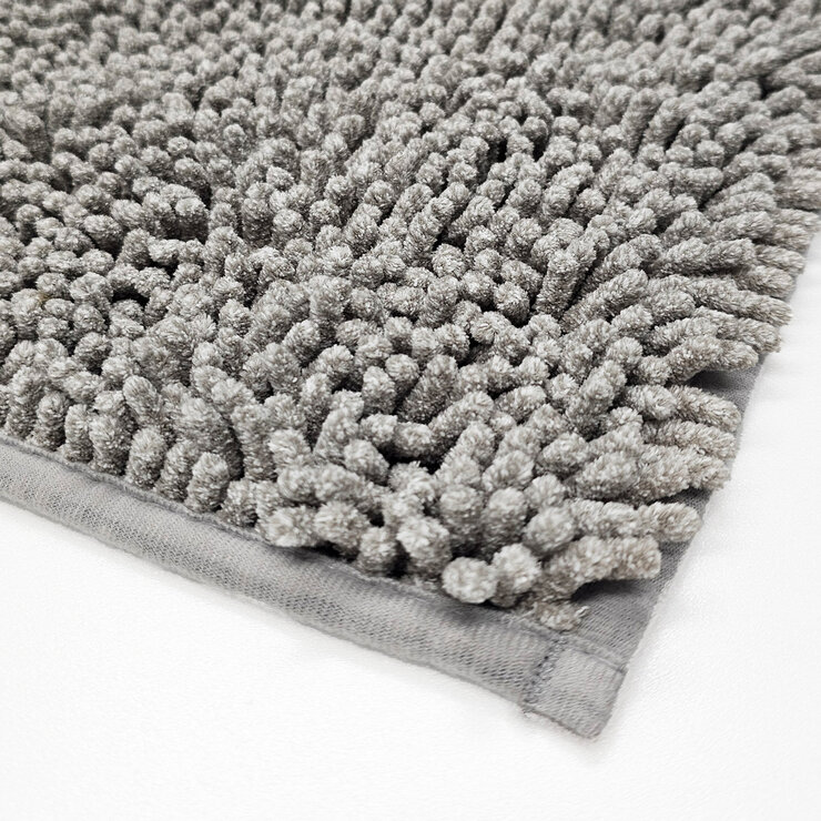 マイクロファイバー もこもこバスマット 60cm x 90cm グレー