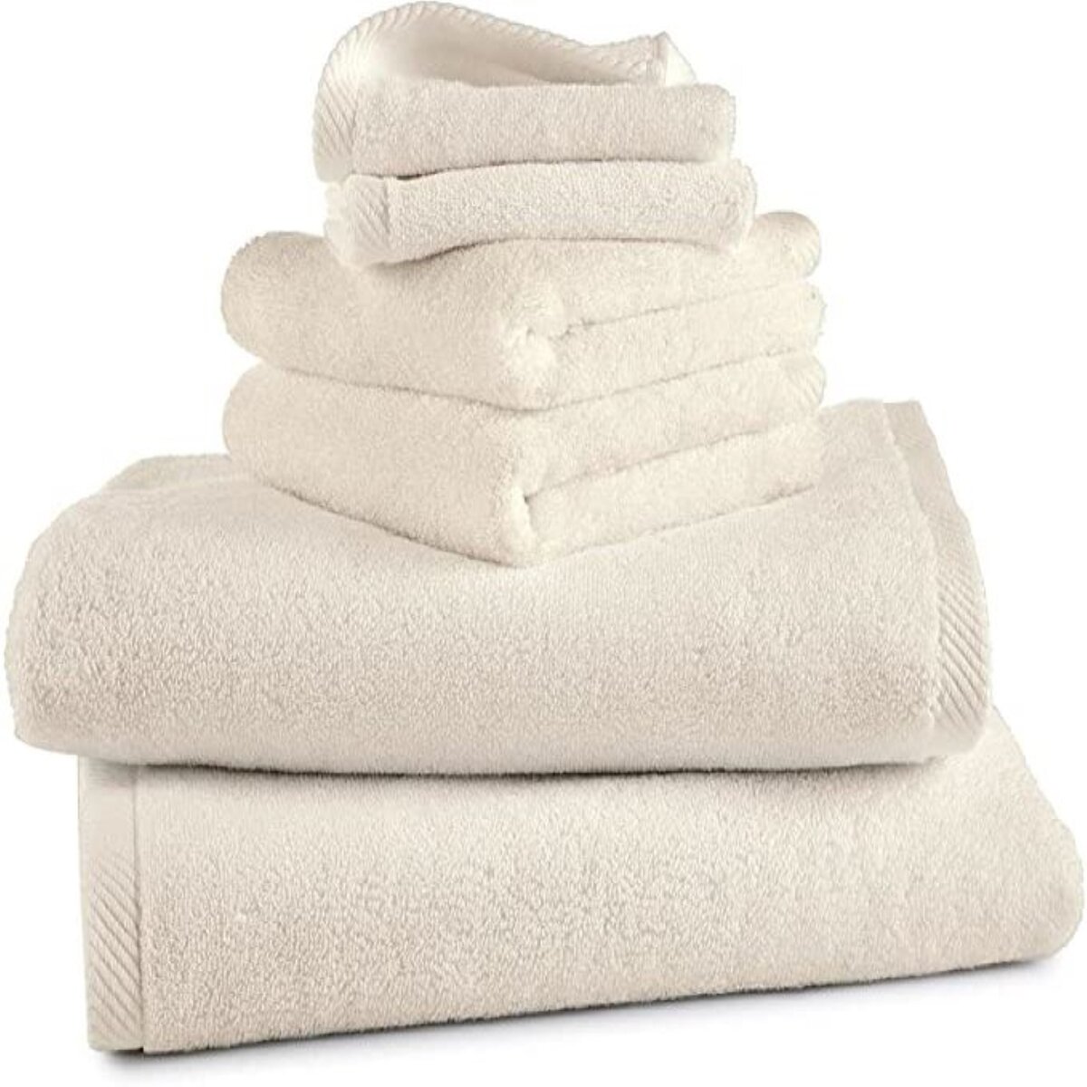 イザワ ジャパン テクノロジー バスタオル フェイスタオル ウォッシュタオル 6枚セット 高吸水綿タオル クリーム