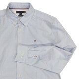 トミーヒルフィガー メンズ 長袖シャツ ブルーストライプ L