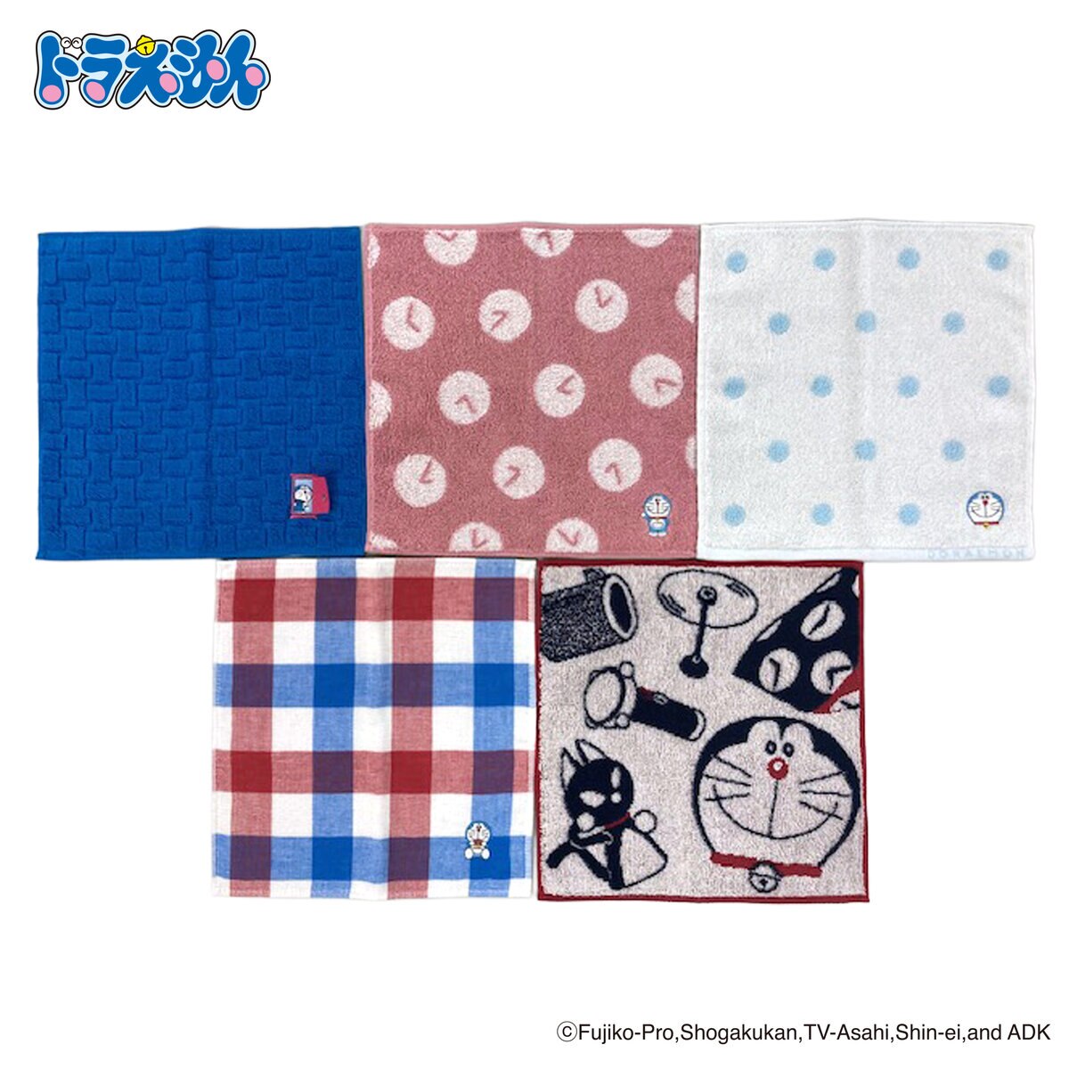 ドラえもん ハンカチ 25cm x 25cm 5枚パック