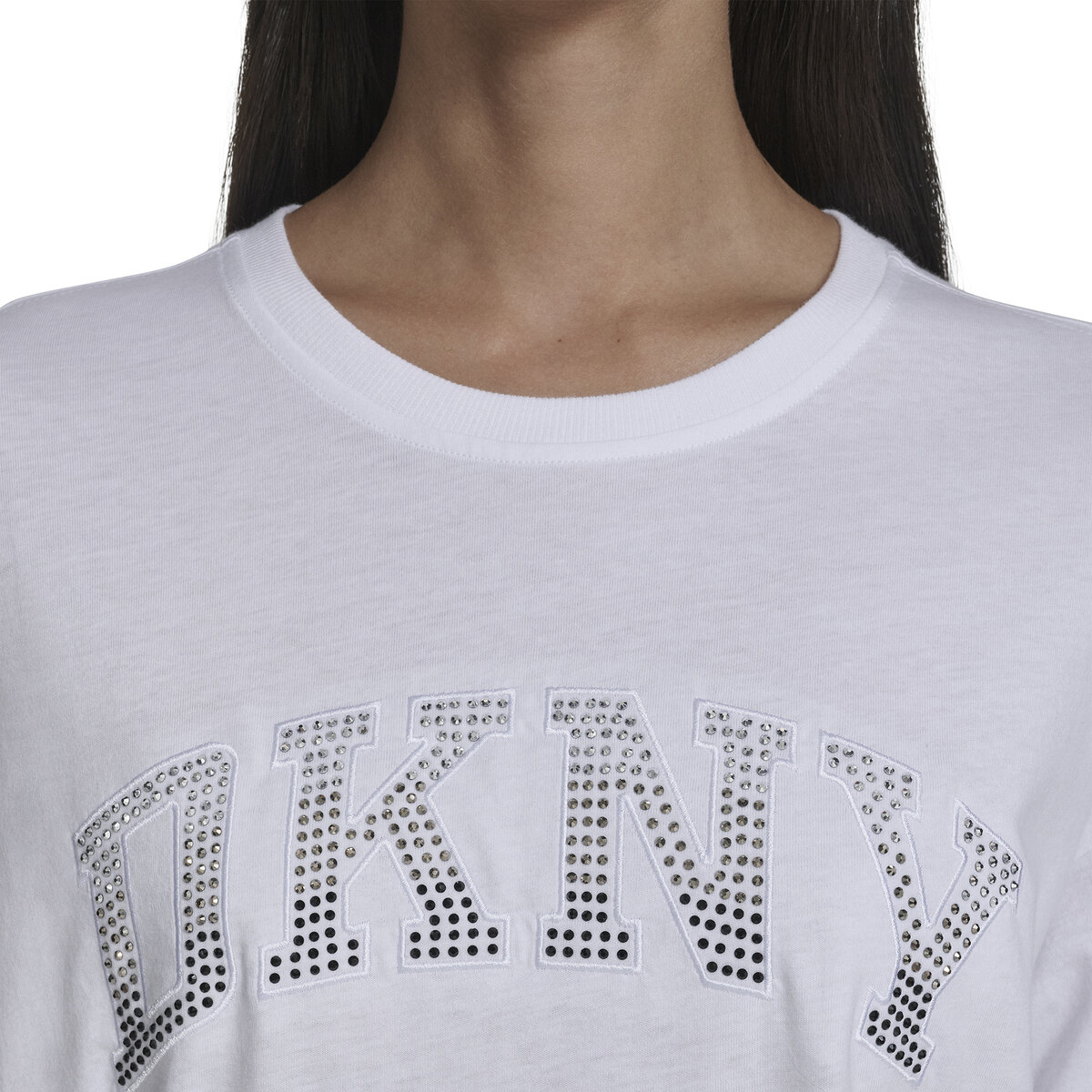 DKNY レディース 半袖 ロゴ Ｔシャツ ホワイト L