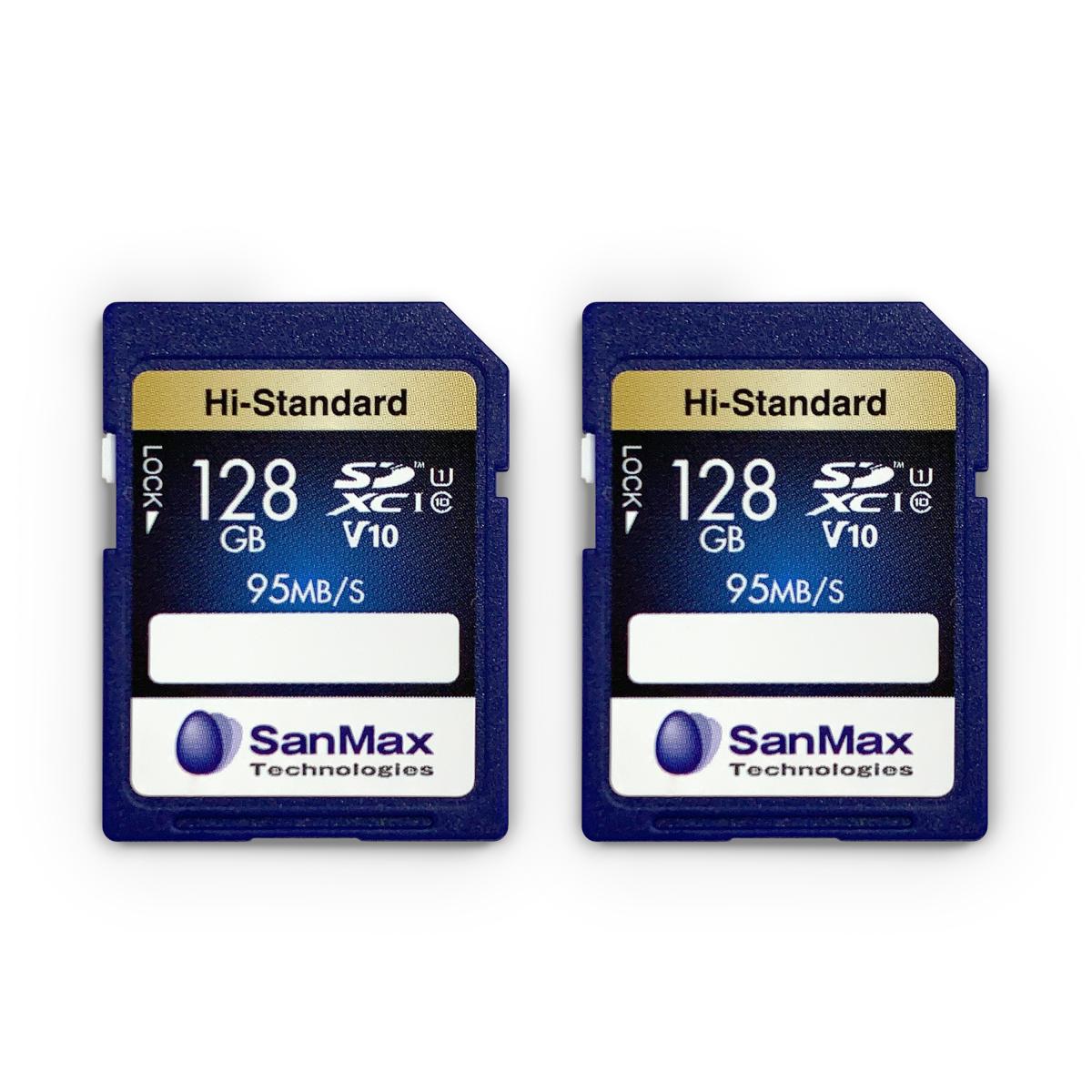 SanMax SDXCカード 128GB V10 2個パック