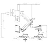 iggy / モニターアーム / LS112 +専用トレイセット/ 耐荷重20kg / 17～49インチ対応 / ブラック