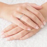 18Kホワイトゴールド 0.70カラット ソリティア ラウンドカット ダイヤモンド リング