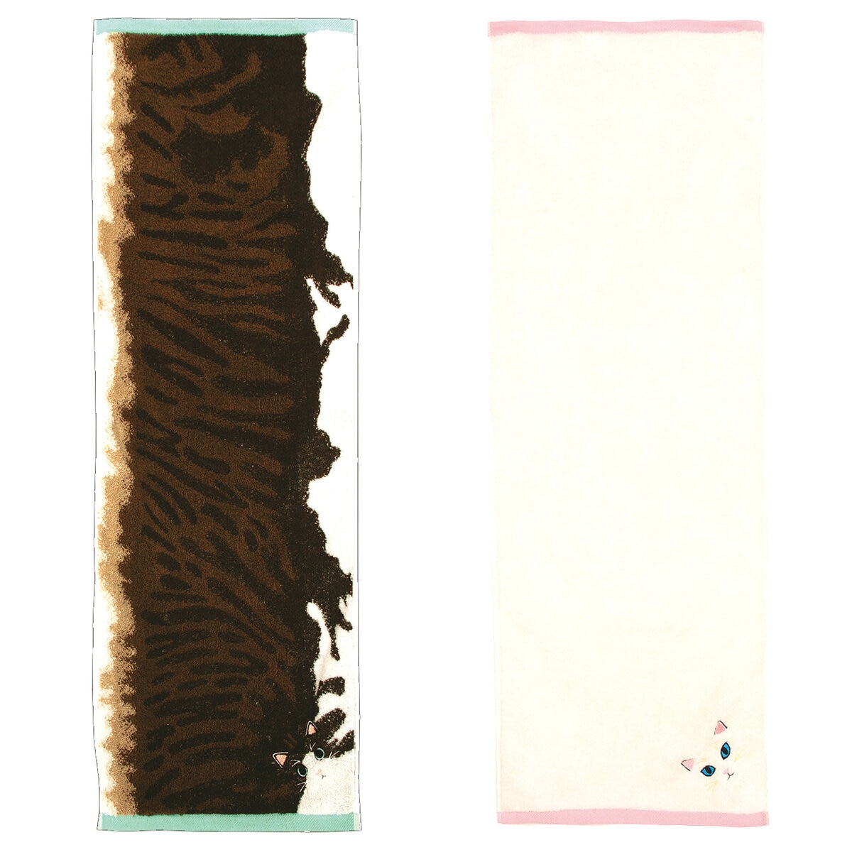 Uchinoko うちのニャンコ毛並ロングフェイスタオル 34cm x 100cm 3枚組