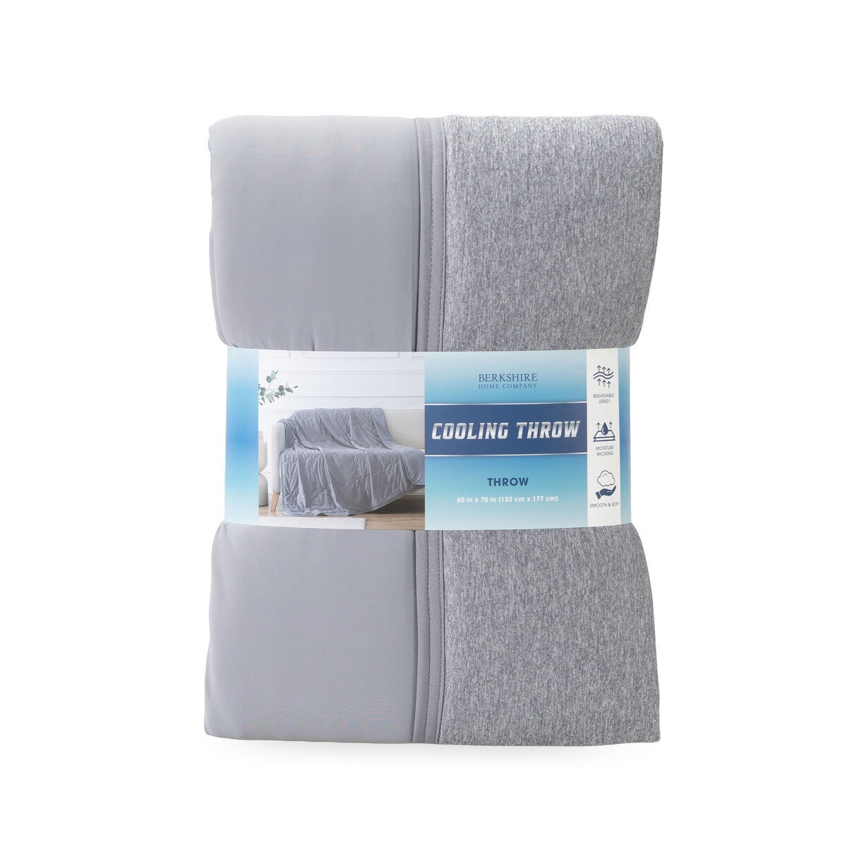 クーリング大判ひざ掛け 152cm x 177cm ヘザーグレー