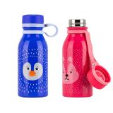 Reduce 保冷ドリンクボトル子供用 414mlx2 ペンギン&リス