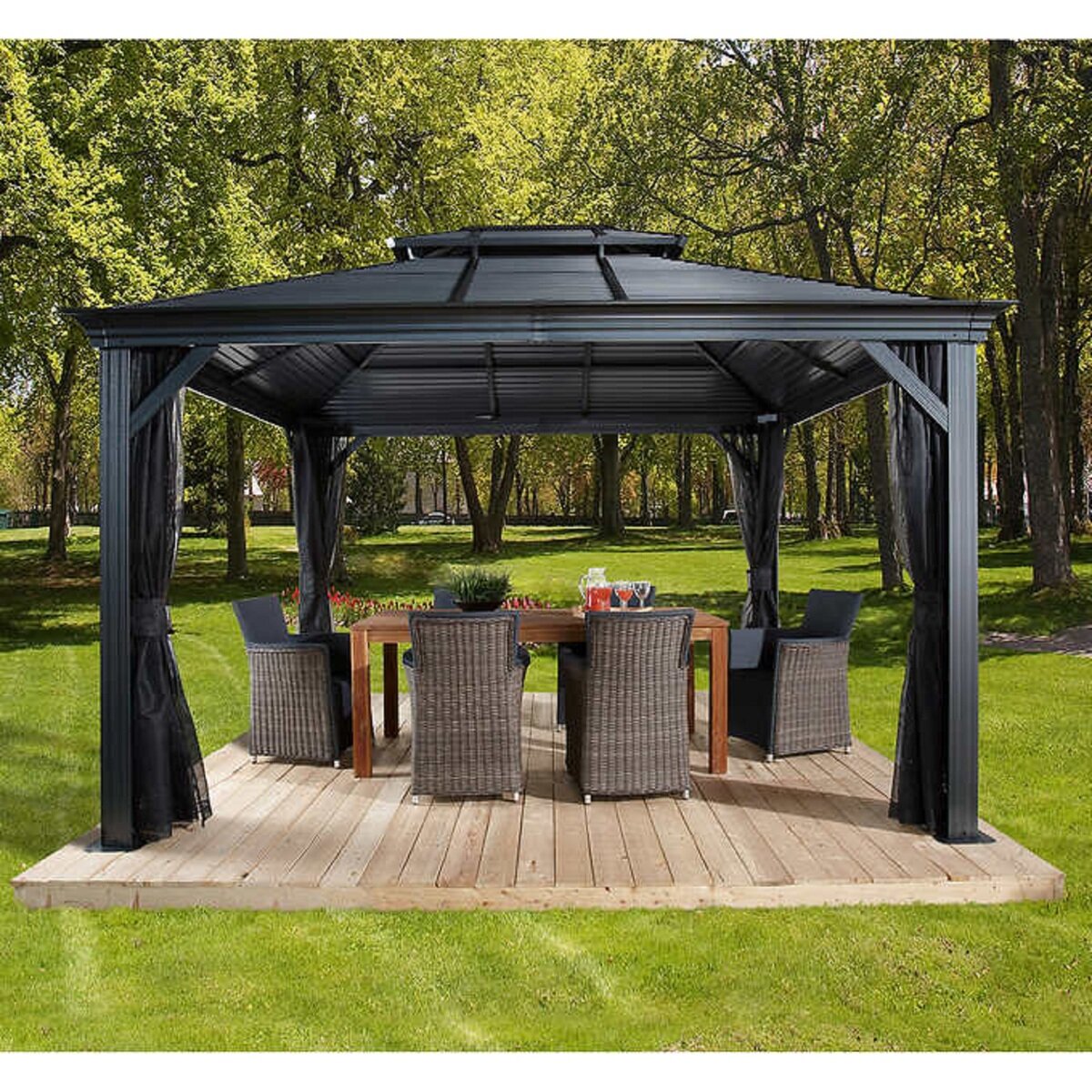 Mykonos ガゼボ ダブルルーフ 10x14 Costco Japan