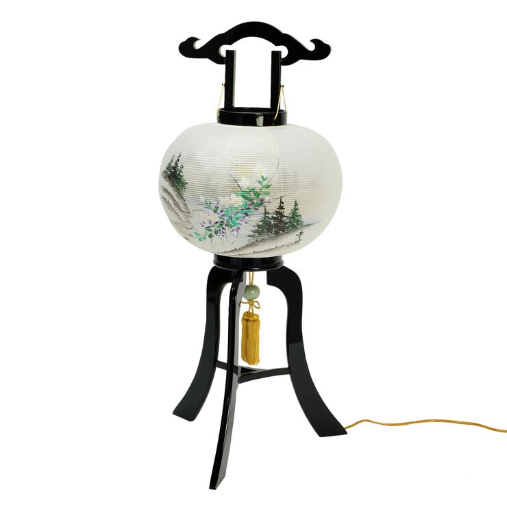 盆提灯 行灯 黒樹大11号絹二重絵入